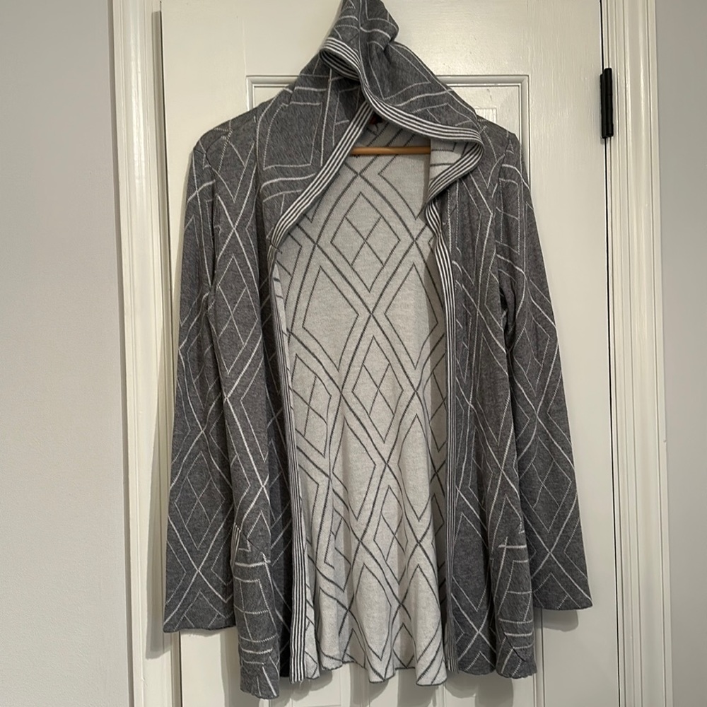 Open Hooded Cardigan w/pockets